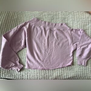 NWOT We The Free Lilac Cropped Off the shoulder Sweatshirt Top